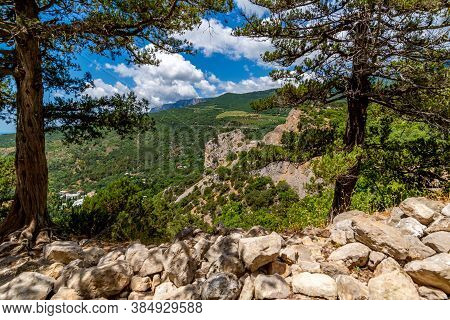 Beautiful Natural Landscape On Mount Koshka, A Landmark In Crimea
