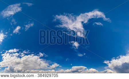 Сloudy Blue Sky With Clouds. Natural Weather And Climate Concept And Sky Background Scene.