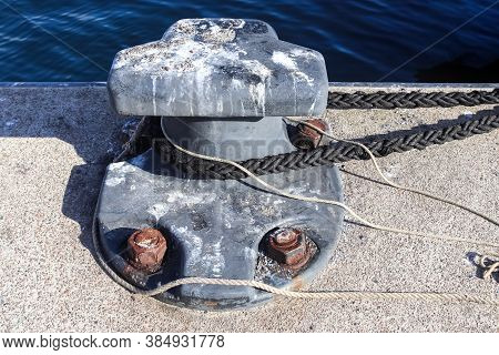 Different Bollards And Technical Installations Of Vessel Traffic At The Kiel Port