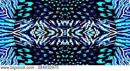 Acrylic Wash Background. Vivid Animal Print New. Bright Seamless Jaguar. Natural Leopard. Colorful A