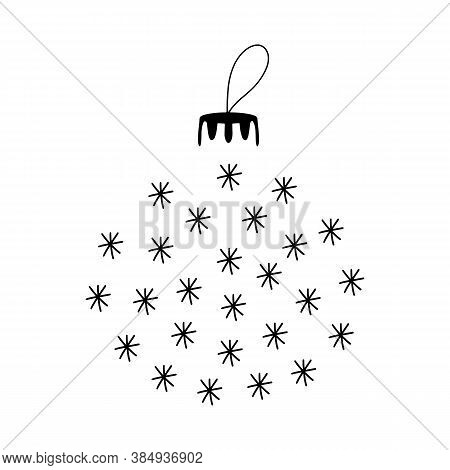 Christmas Bauble Shape From Snowflakes. Isolated On A White Background. Vector Stock Illustration.