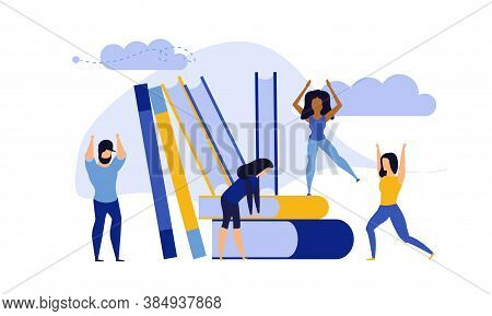 Woman And Man Have Office Break Meditation. Business Person Vector Illustration Cartoon Character Wo