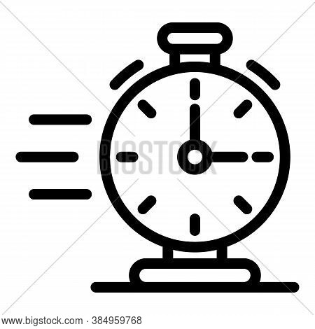 Hurling Stopwatch Icon. Outline Hurling Stopwatch Vector Icon For Web Design Isolated On White Backg