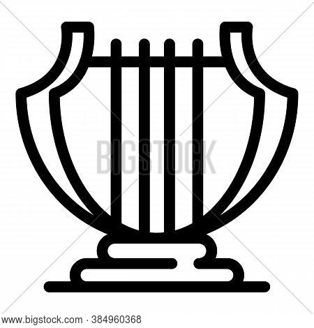 Classic Harp Icon. Outline Classic Harp Vector Icon For Web Design Isolated On White Background