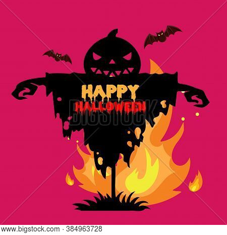 Happy Halloween Greeting Card Or Banner, Vector, Eps 10