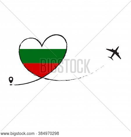 Flag Of Bulgaria Love Romantic Travel Plane Airplane Airplane Airplane Flight Fly Jet Airline Line V