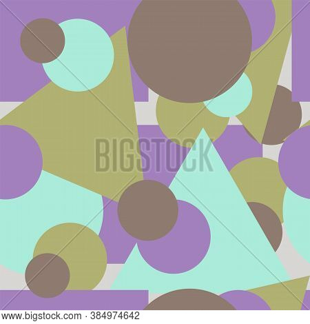 Seamless Pattern With Abstract Colored Geometric Shapes