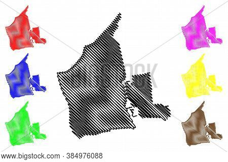Qatif City (kingdom Of Saudi Arabia, Ash-sharqiyyah Or Eastern Province) Map Vector Illustration, Sc