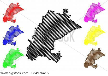Taif City (kingdom Of Saudi Arabia, Mecca Or Makkah Al-mukarrammah Region) Map Vector Illustration, 