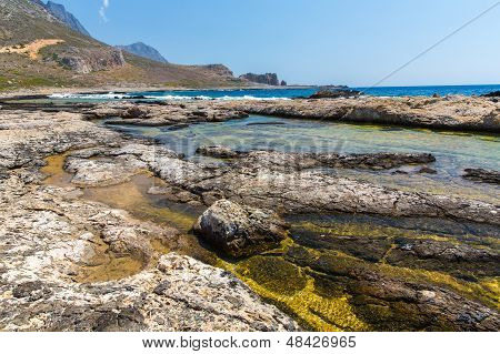 Balos Beach. Udsigt fra Gramvousa ø, Kreta i Greece.magical turkis farvande, laguner, strande