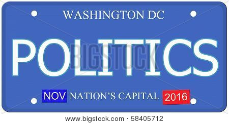 Politics Washington Dc License Plate