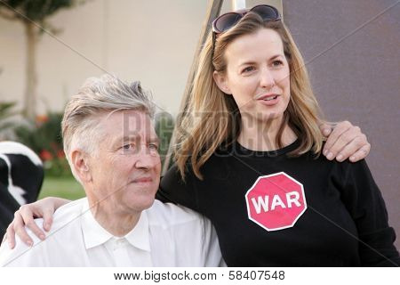 LOS ANGELES - NOVEMBER 09: David Lynch and Desi Doyen promoting the new movie 