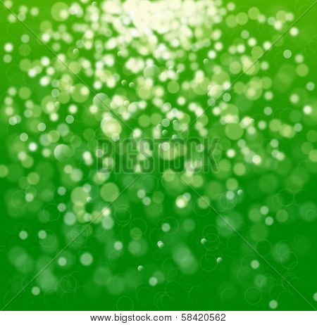 Green Natural Background With Ray Of Lights