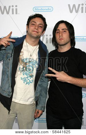 Jonathan Sadowski and Jason Newsted at the party celebrating the launch of Nintendo's Game Console Wii. Boulevard 3, Los Angeles, California. November 16, 2006.