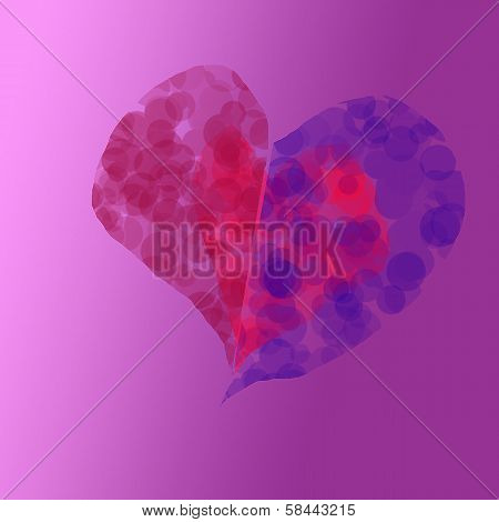 Heart Isolated On Purple Background, Valentine Heart