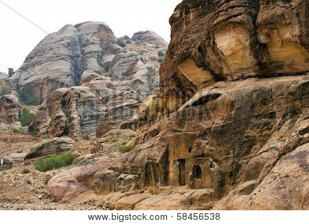 Colorful Rock Formations Of Petra In Jordan