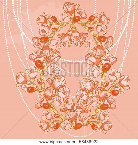 vector delicate spring flower on background