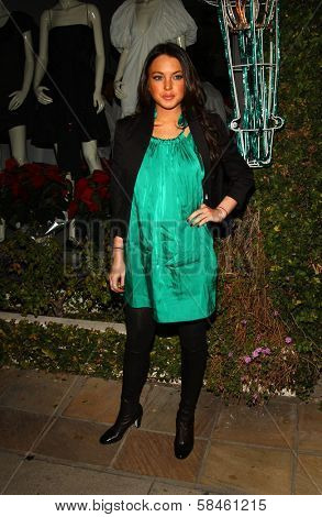 Lindsay Lohan Holiday Window Lighting to benefit the Kanye West Foundation Loop Dreams Program, Stella McCartney Boutique, Los Angeles, CA, December 5, 2006.