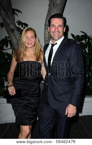 Jennifer Westfeldt, Jon Hamm at the Entertainment Weekly Pre-SAG Party, Chateau Marmont, West Hollywood, CA 01-26-13