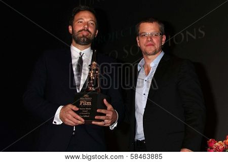 Ben Affleck, Matt Damon at the 2013 SBIFF Modern Masters Award presented to Ben Affleck, Arlington Theater, Santa Barbara, CA 01-25-13