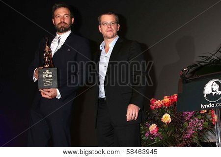 Ben Affleck, Matt Damon at the 2013 SBIFF Modern Masters Award presented to Ben Affleck, Arlington Theater, Santa Barbara, CA 01-25-13