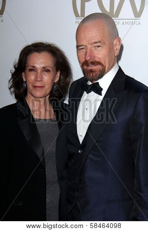 Bryan Cranston, Robin Dearden at the 24th Annual Producers Guild Awards, Beverly Hilton, Beverly Hills, CA 01-26-13