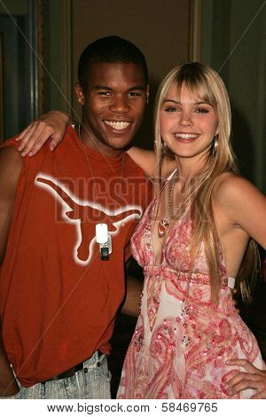 PASADENA - JULY 22: Gaius Charles and Aimee Teegarden at the NBC TCA Press Tour at Ritz Carlton Huntington Hotel on July 22, 2006 in Pasadena, CA.