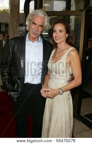 HOLLYWOOD - JULY 30: Sam Elliott and Andie MacDowell at the World Premiere of 