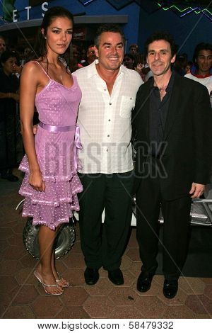 UNIVERSAL CITY - JULY 19: Adrianne Curry with Christopher Knight and Bryan Michael Stoller at the Premiere Screening of 