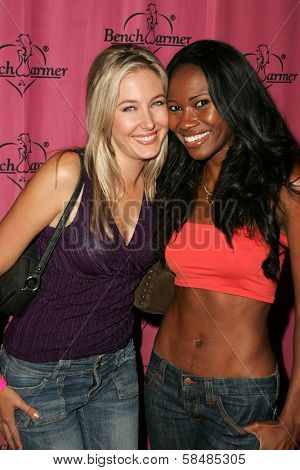 HOLLYWOOD - AUGUST 28: Stephanie Bartak and Chantel Stanley at the Benchwarmer Trading Cards' Summer Birthday Celebration August 28, 2006 in Les Deux, Hollywood, CA.