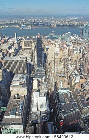 Aerial View Of Macy's And Midtown