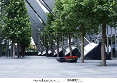 Passage between the office buildings
