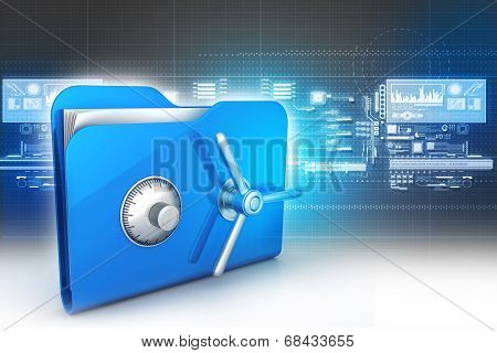 folder with safe lock