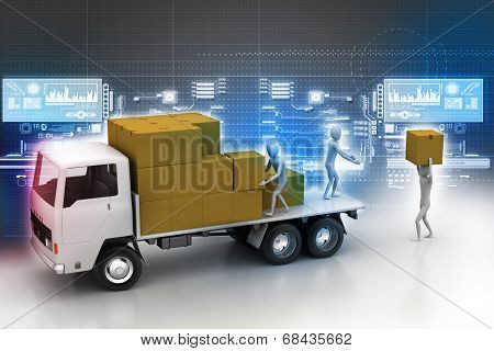 Transportation trucks in freight delivery