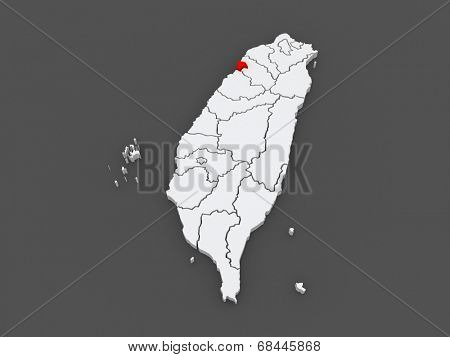 Map of Hsinchu City. Taiwan. 3d