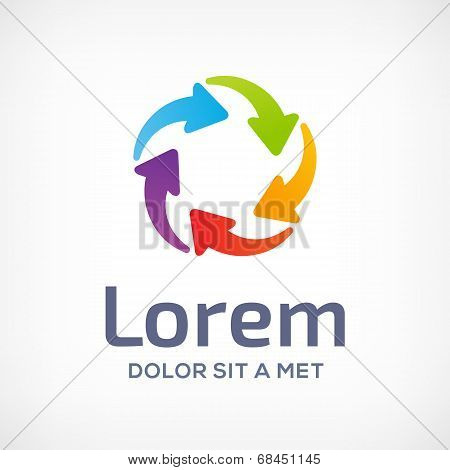 Abstract business logo design template icon with arrows.