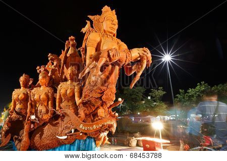 The traditional candle procession festival of Buddha.