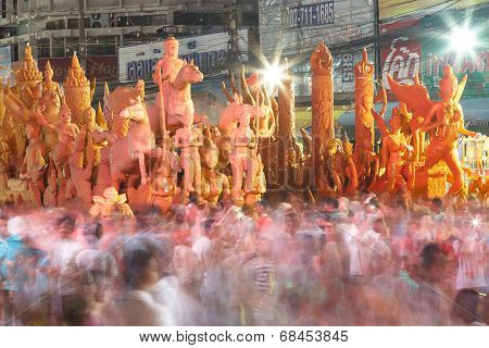 The traditional candle procession festival of Buddha.