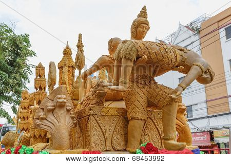 The Traditional Candle Procession Festival Of Buddha.