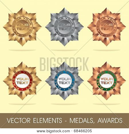Vector elements - medals, awards