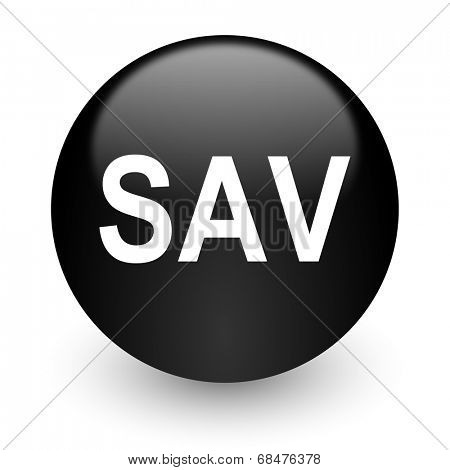 sav black glossy internet icon