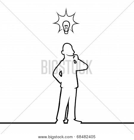 Man with lightbulb