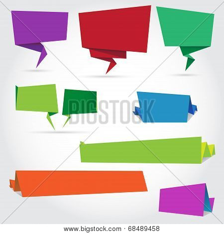 Origami Speech Bubbles And Banners