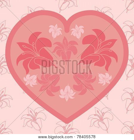 Love card with floral bouquet