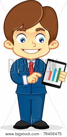 Businessman holding tablet