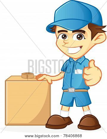 Delivery man carrying a package