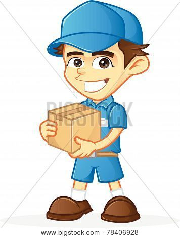 Delivery man holding package