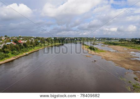 Top View Of The Floodplain Sukhona In Tot'ma