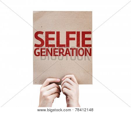 Selfie Generation card isolated on white background