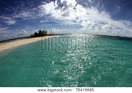 Sailing to a remote island off the coast of Puerto Rico.